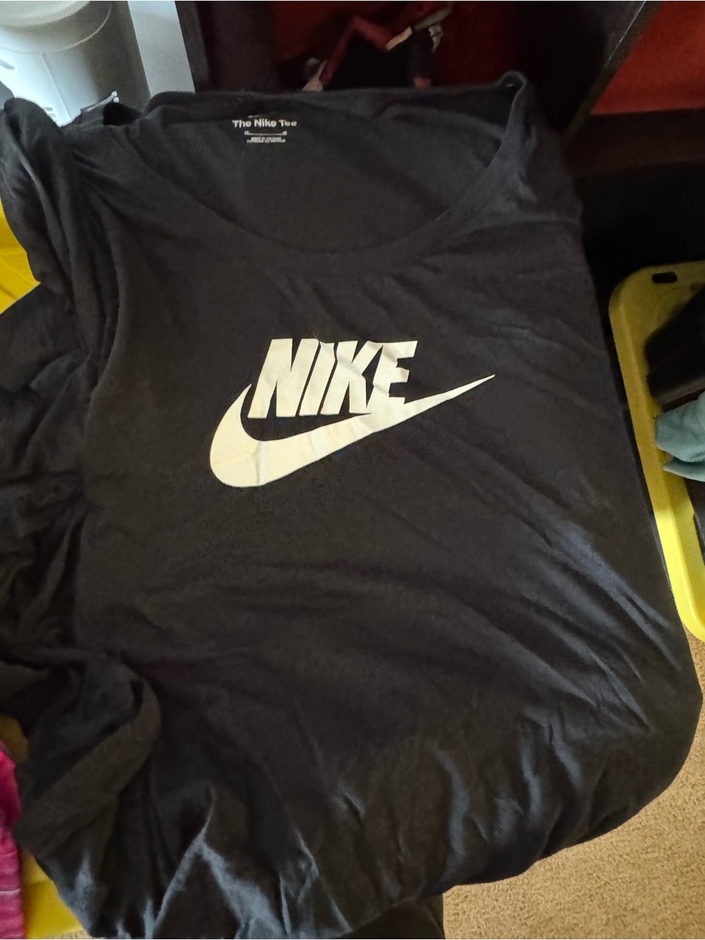 Nike Black Tee with White Swoosh Logo